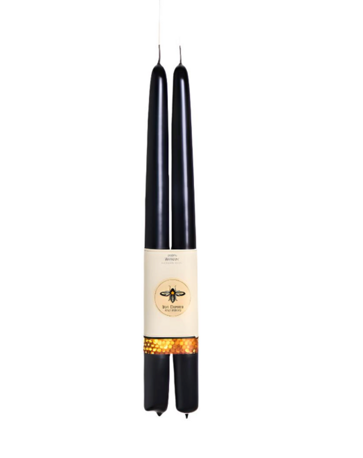 Grand Beeswax Taper Candle | Black