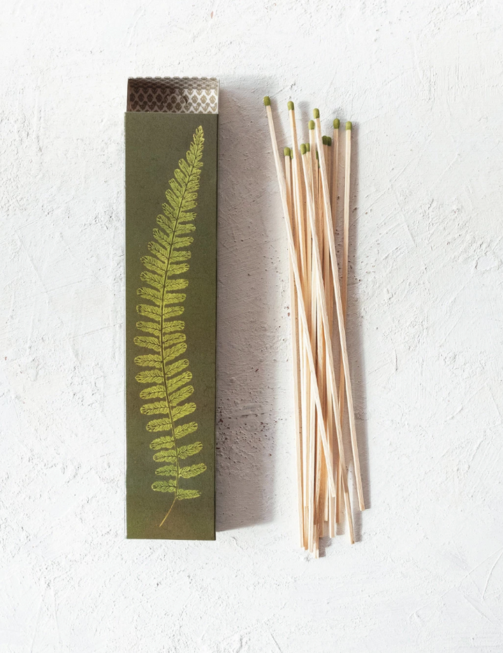 Match Fireplace Safety Fireplace Matches in Matchbox w/ Fern Print – Maude Woods