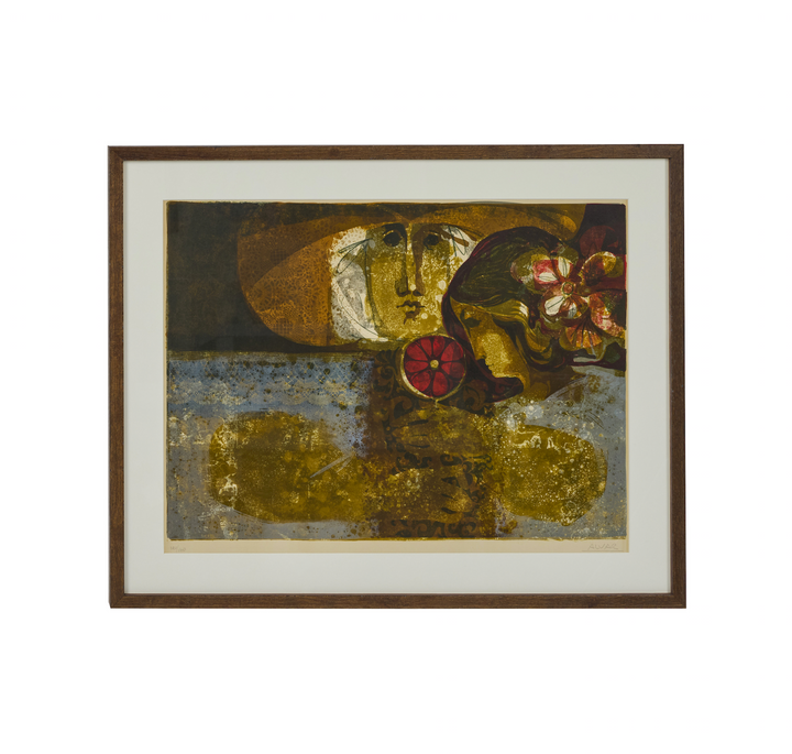 Vintage Lithograph Titled 'Couple' by Spanish Artist Alvar (Àlvar Suñol)