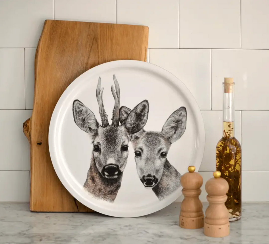 Gustav & Veronica - Round  Tray by Charlotte Nicolin | S
