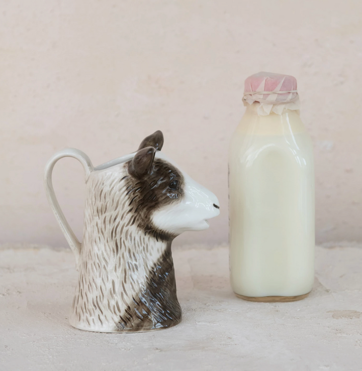 12 oz. Stoneware Goat Shaped Pitcher