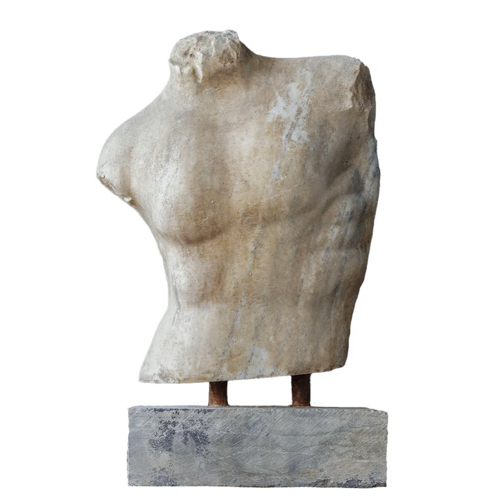 Carved Marble Male Torso