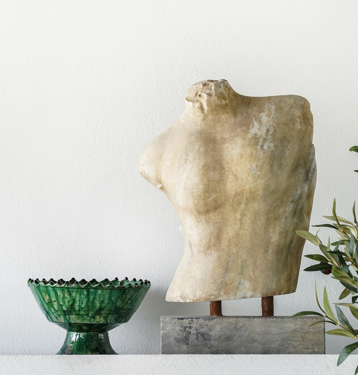 Carved Marble Male Torso