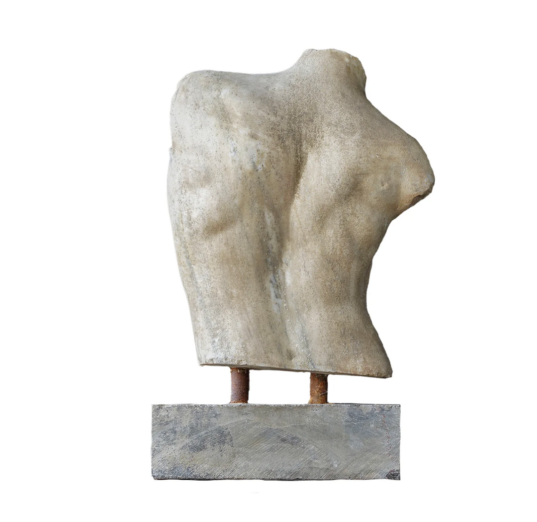 Carved Marble Male Torso