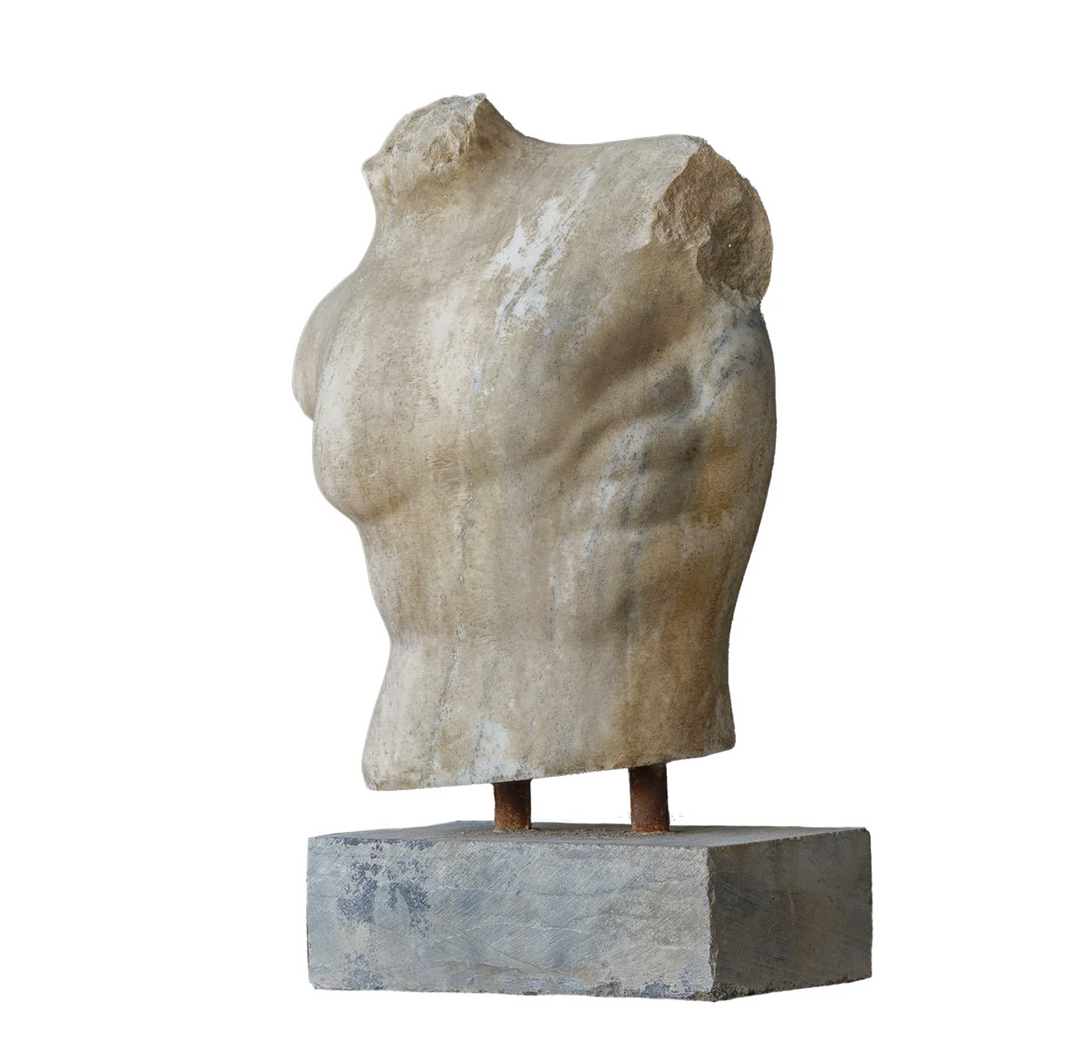 Carved Marble Male Torso