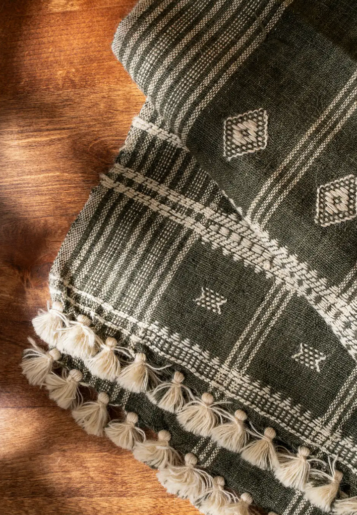 Bhujodi Wool Handloom Runner | Denim