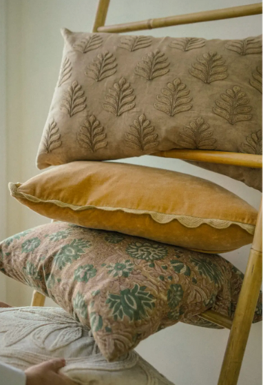 20" x 20" Kavi Block Print Pillow
