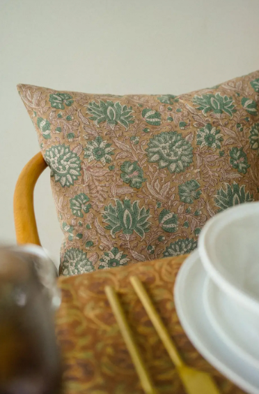 20" x 20" Kavi Block Print Pillow