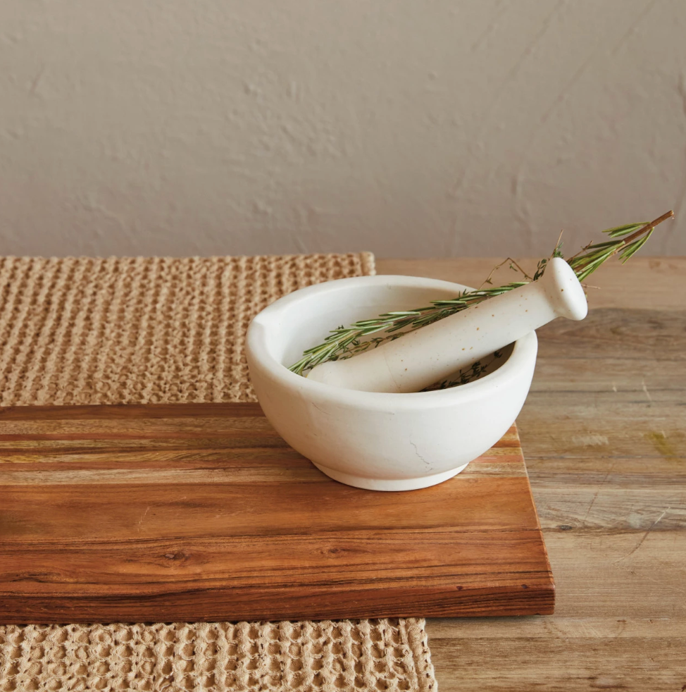 Stoneware Mortar and Pestle Set