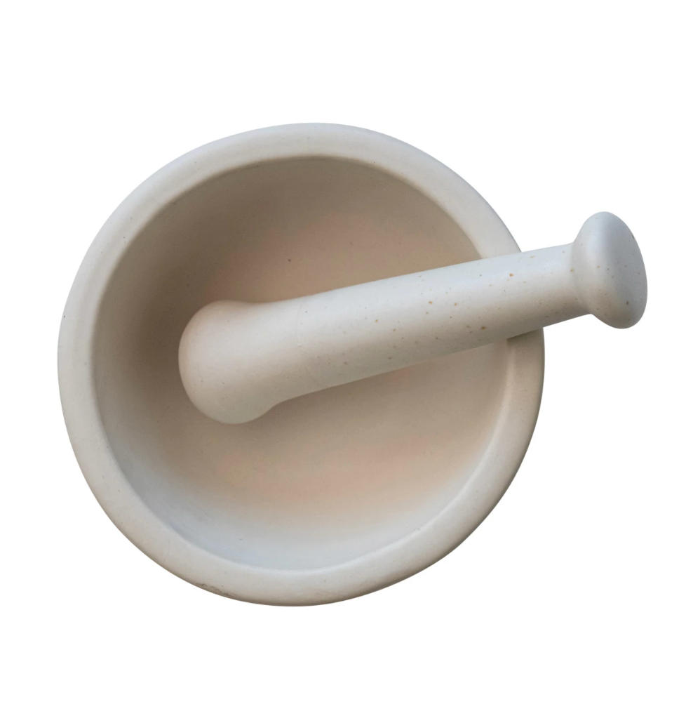 Stoneware Mortar and Pestle Set