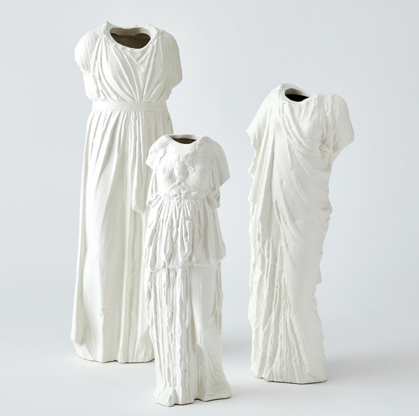 Matte White Ceramic Greco Vase | S