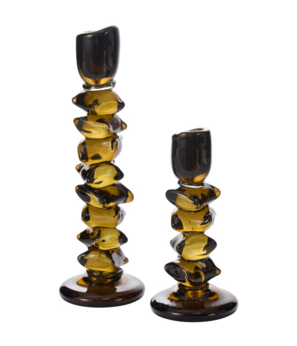Foundation Sculptural Glass Candleholder | 4.5" x 13.5"