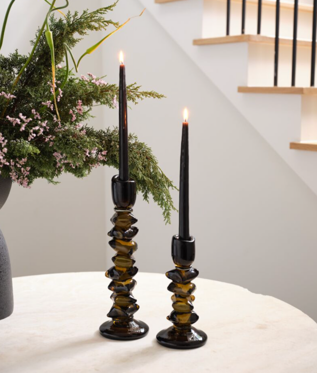 Foundation Sculptural Glass Candleholder | 4.5" x 13.5"