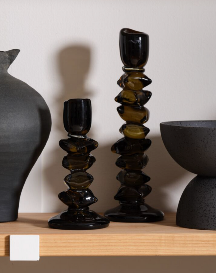 Foundation Sculptural Glass Candleholder | 4.5" x 13.5"