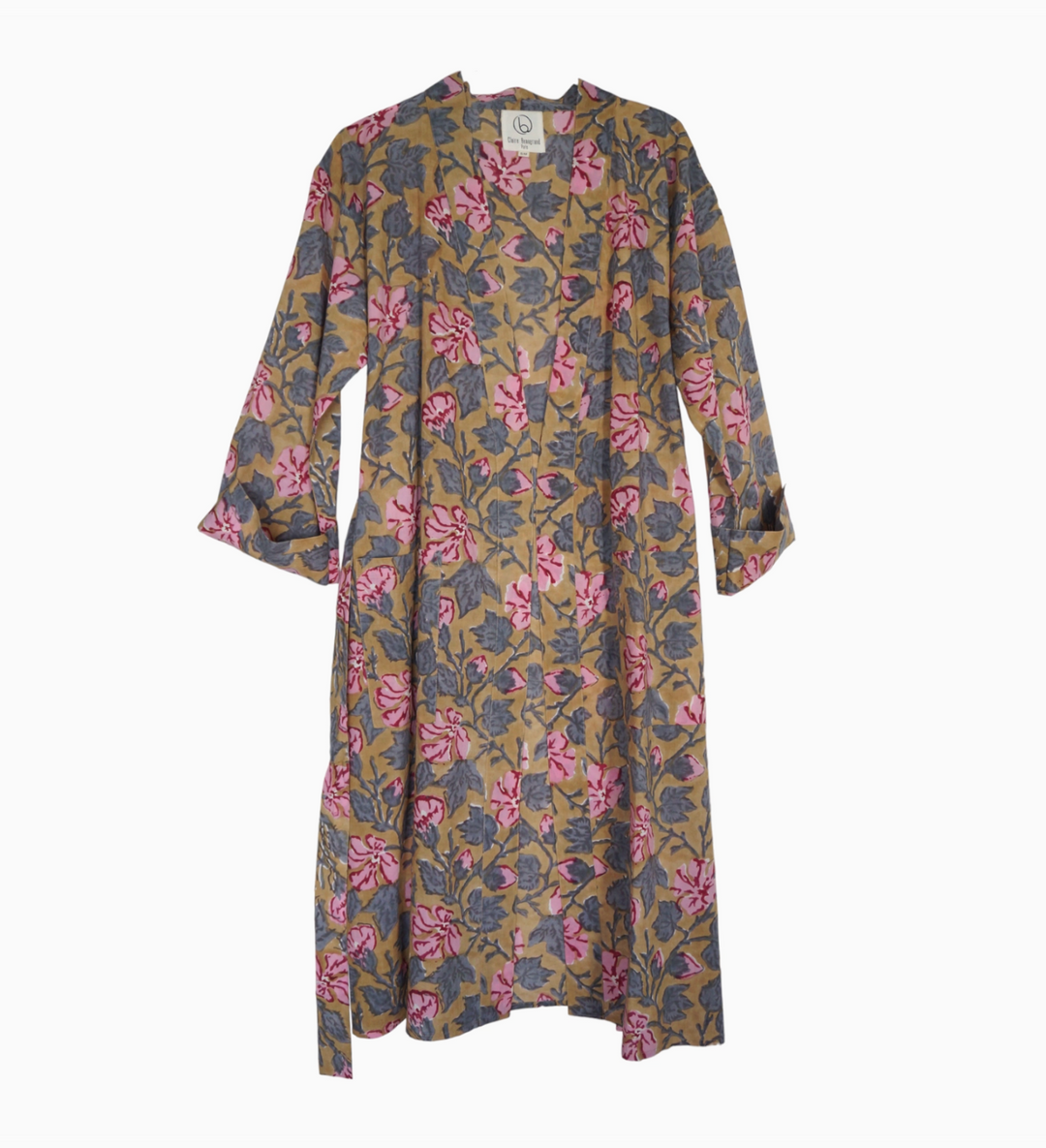 Claire Beaugrand - "Gold" Floral Print Cotton Robe | S/M