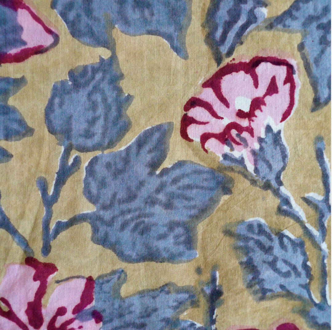 Claire Beaugrand - "Gold" Floral Print Cotton Robe | S/M