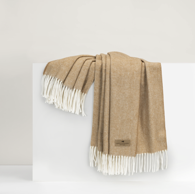 Lands Downunder - Italian Herringbone Throw Caramel