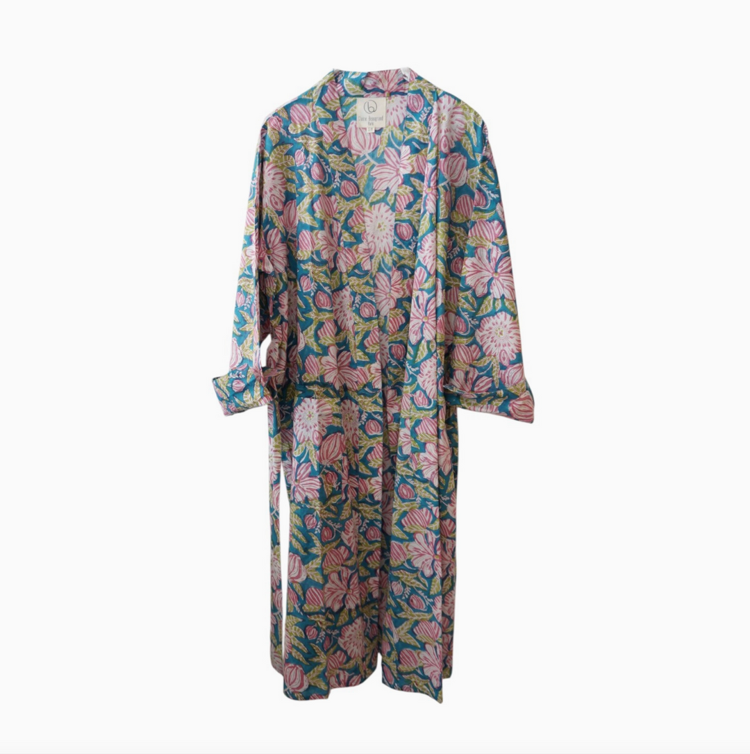 Claire Beaugrand - "Palma" Floral Print Cotton Robe | S/M