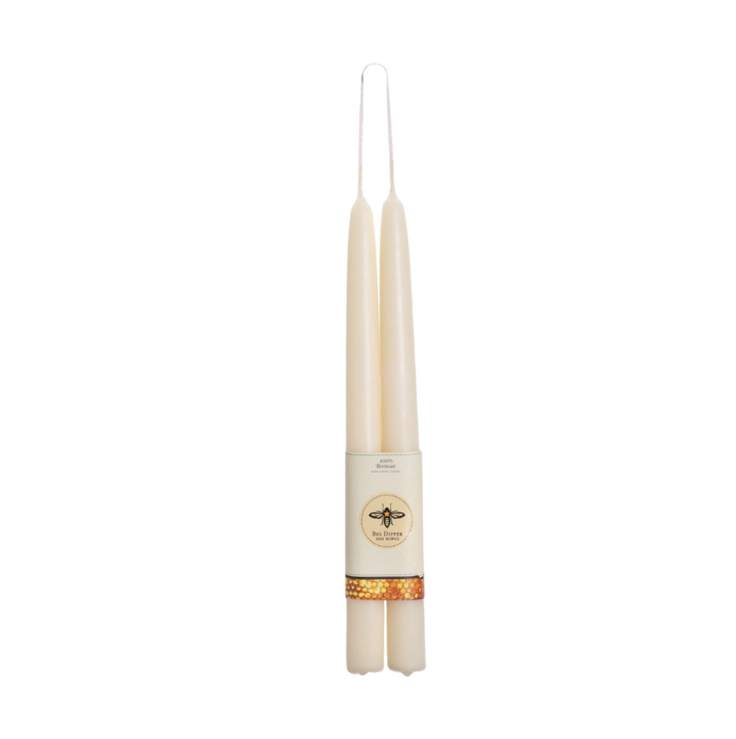 Grand Beeswax Taper Candle | Ivory