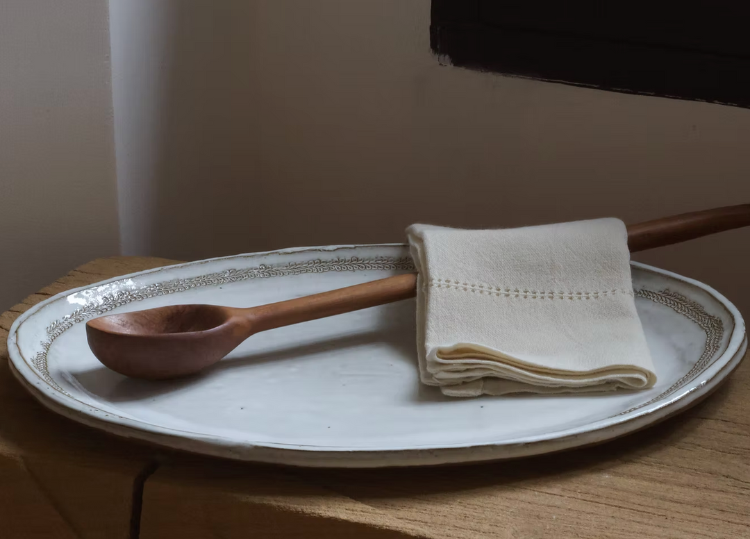 GUARDA - Oval Stoneware Serving Platter | L
