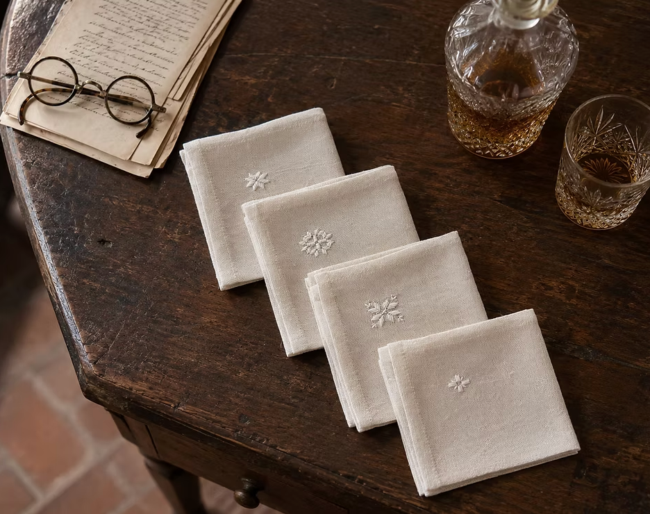 PUNTOS - Cocktail Napkins | Ecru | Set of 4