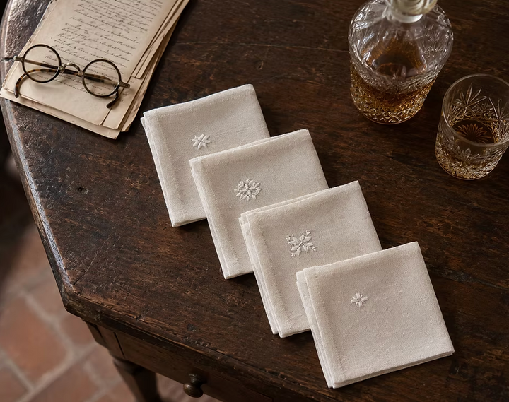 PUNTOS - Cocktail Napkins | Ecru | Set of 4