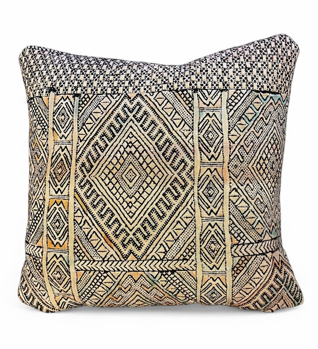 Custom 24" x 24" Pillow made from Vintage Hand Stitched Heavy Textile | A