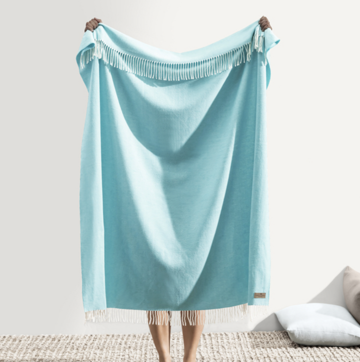 Lands Downunder - Italian Herringbone Throw Turquoise