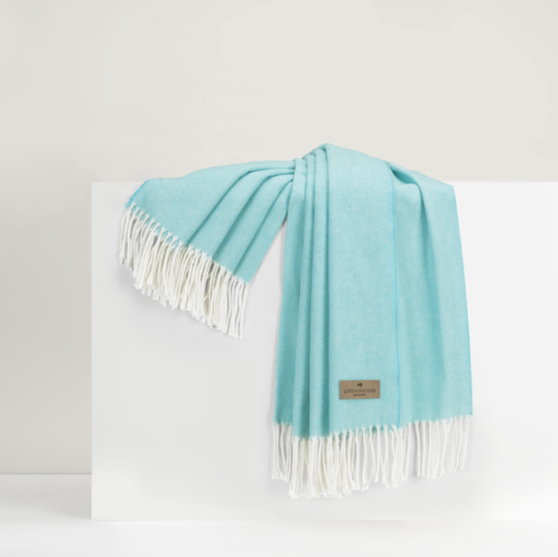 Lands Downunder - Italian Herringbone Throw Turquoise