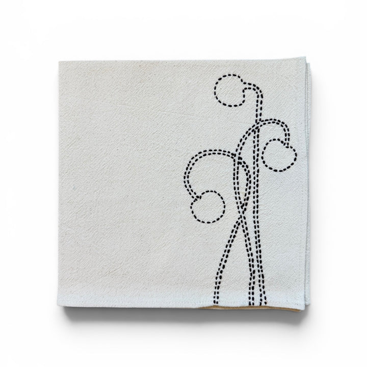 Valerie Barkowski Cotton Napkin w/ Hand-Stitched Poms, Morocco | Wine