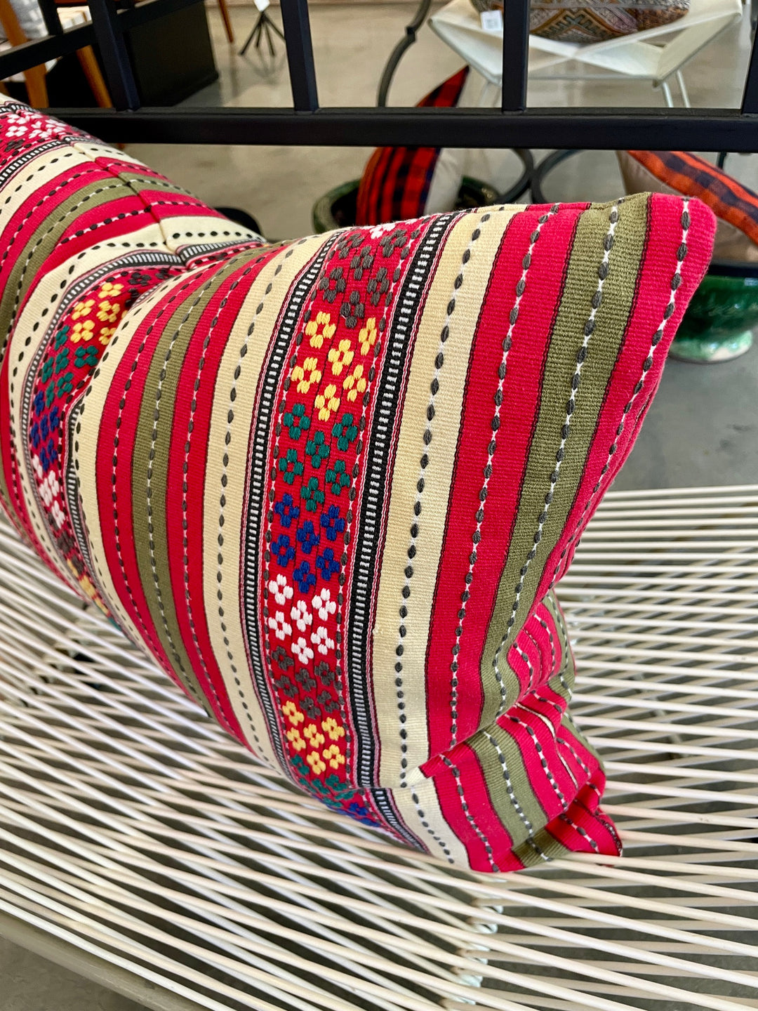 Custom 16" x 24" Pillow made from Vintage Handwoven Textile, Guatemala