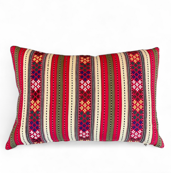 Custom 16" x 24" Pillow made from Vintage Handwoven Textile, Guatemala