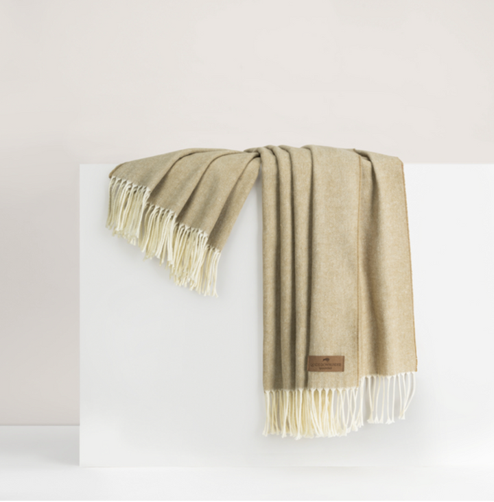 Lands Downunder - Italian Herringbone Throw White Truffle
