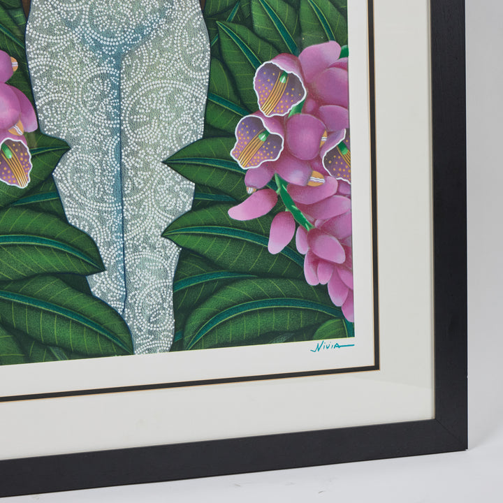 Vintage Nivia Gonzalez Signed+ Numbered Serigraph "Echo of Lost Eden", Newly Framed