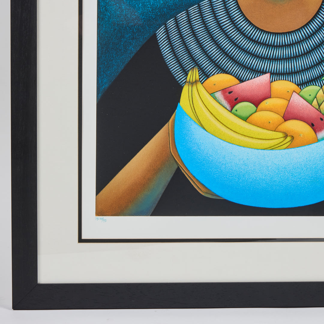 Vintage Nivia Gonzalez Signed+ Numbered Serigraph Strength of Harvest", Newly Framed