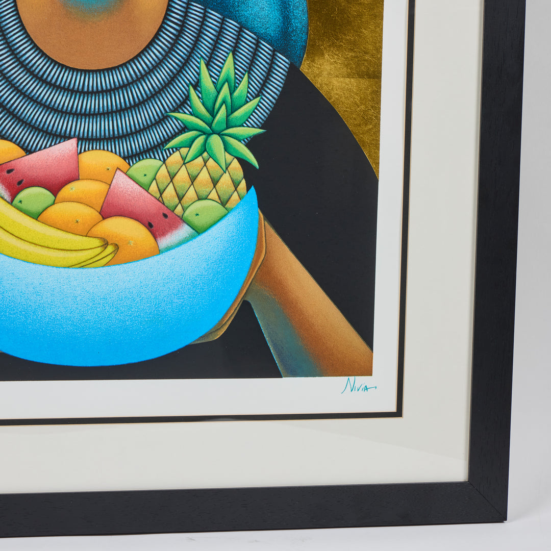 Vintage Nivia Gonzalez Signed+ Numbered Serigraph Strength of Harvest", Newly Framed