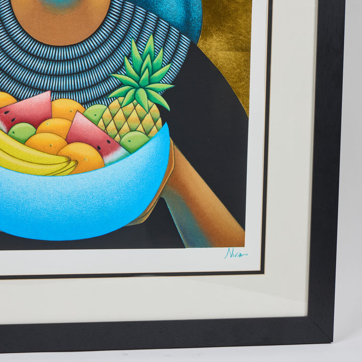 Vintage Nivia Gonzalez Signed+ Numbered Serigraph Strength of Harvest", Newly Framed