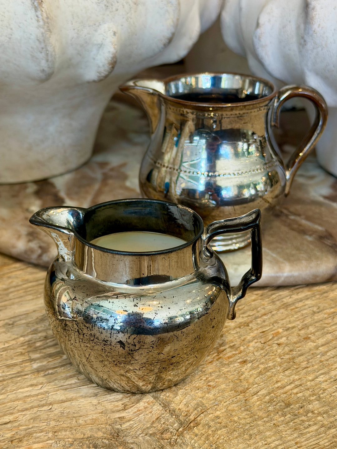 Antique English Lustreware Pottery Pitcher | XS-1