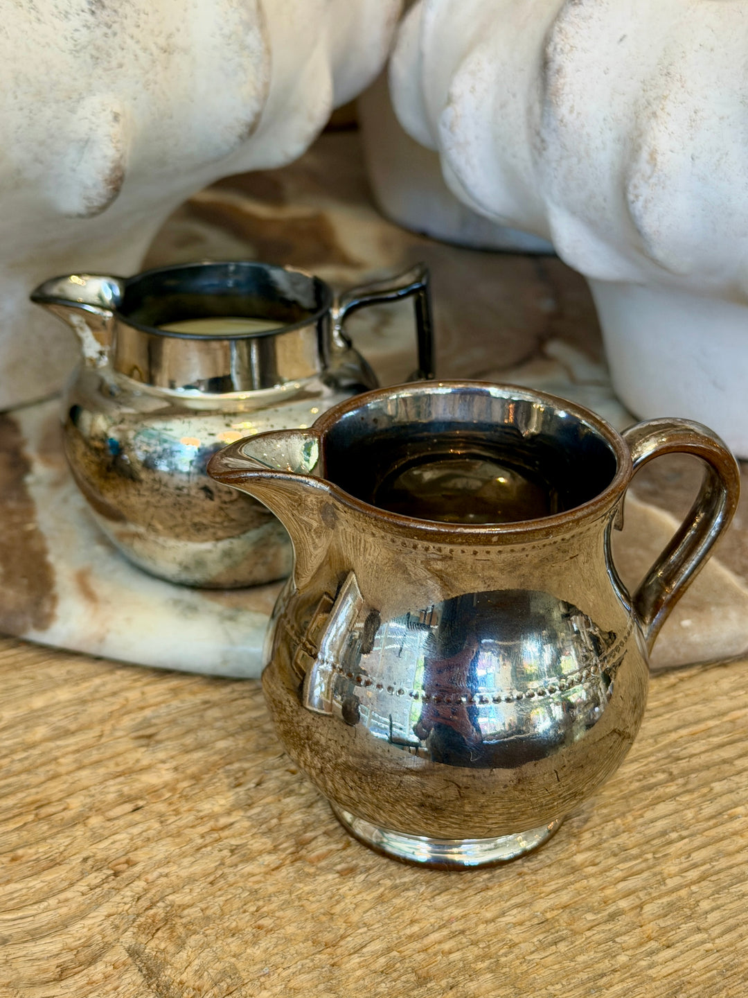 Antique English Lustreware Pottery Pitcher | XS-2