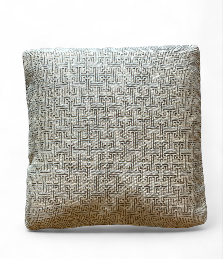 Custom 20" x 20" Pillow made from Designer Blue/Green Fabric w/Maze Pattern
