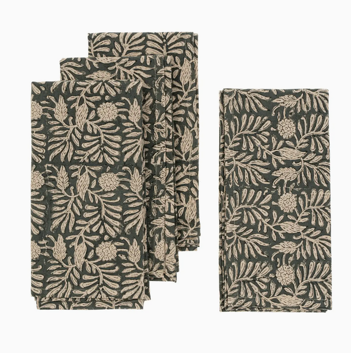 Tulsi Block Print Napkins | Set of 4