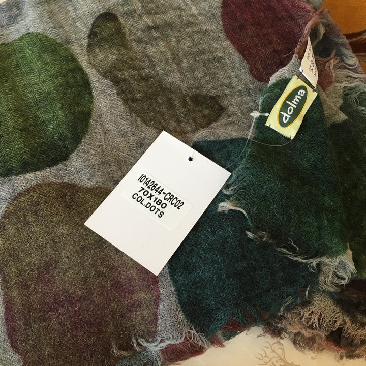 Jora Polka Dot Wool Scarf | Gray