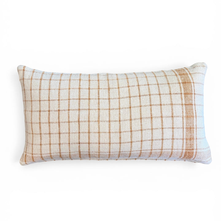 Custom 28" x 15" Pillow made from Vintage Homespun Linen, Romania | A