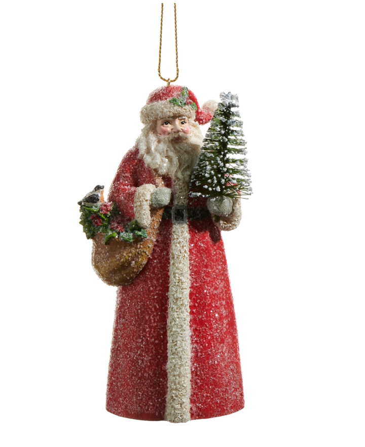 5" Holiday Santa Ornament