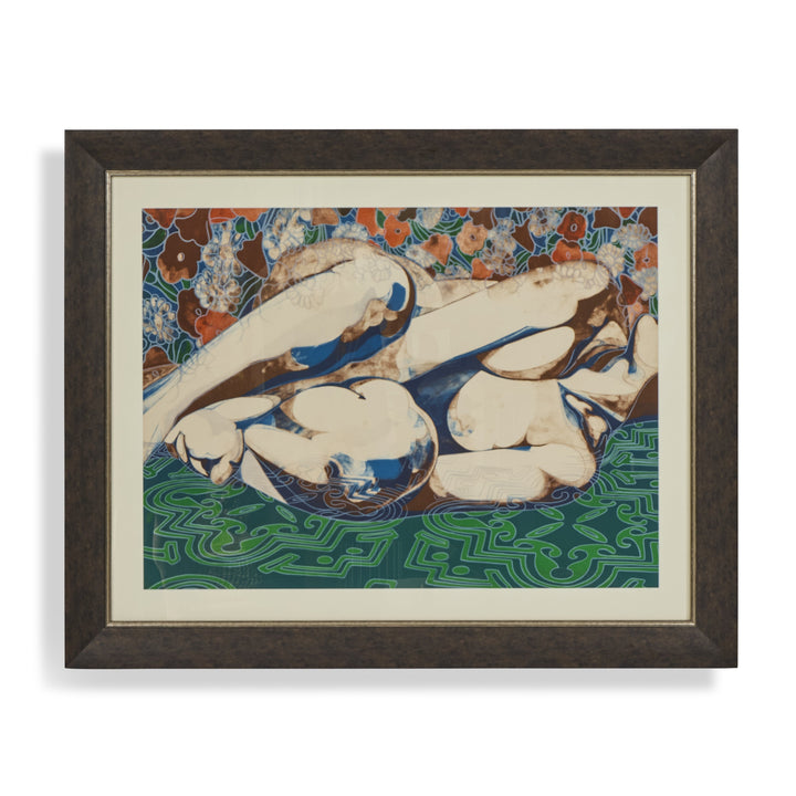 Vintage Carl E. Schwartz Signed Lithograph of Reclining Nude, "Heirloom I",  Newly Framed
