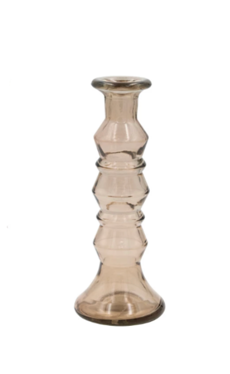 Recycled Glass Taper Holder | Smoke
