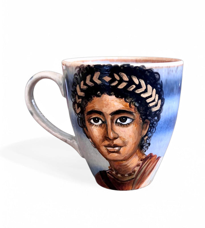 Handmade Pottery Portrait Mug, Egypt