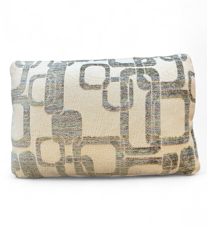 Custom 12" x 18" Pillow made from Mid-Century Blue/Green Chenille Fabric