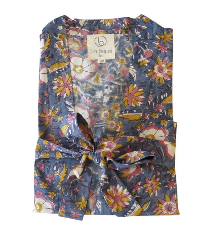 Claire Beaugrand - “Mel” Floral Print Cotton Robe | M/L