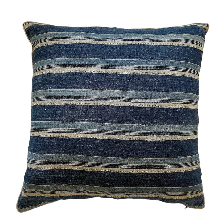 Custom 21" x 21" Pillow made from a Vintage Blue African Mud Cloth